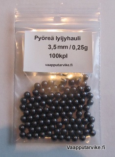 Lyijypaino pyöreä 3.5mm painotukseen 100kpl